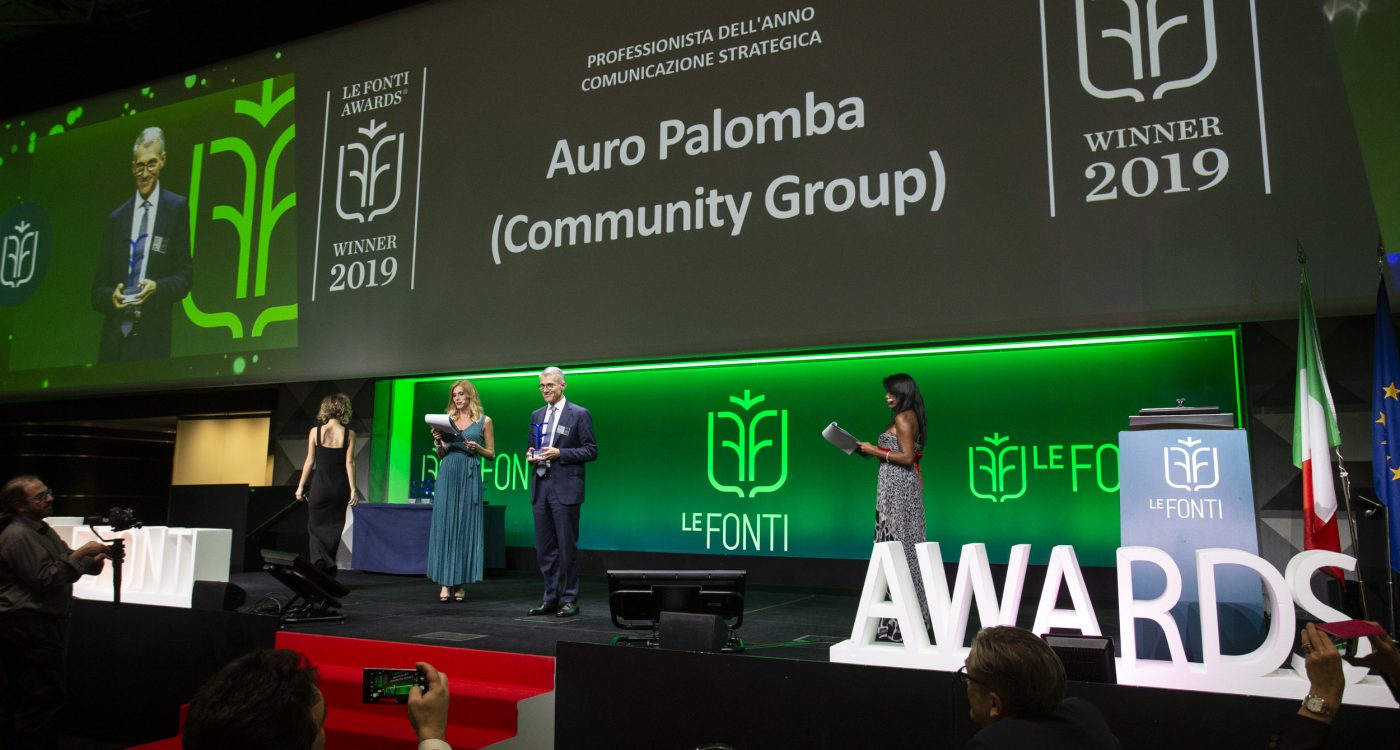 Le Fonti Awards 2019: Auro Palomba miglior comunicatore strategico